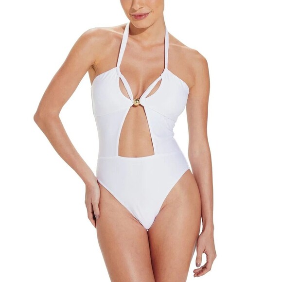 VIX Paula Hermanny womens Solid Brenda One Piece Swimsuit size Small White $248 - Picture 3 of 9